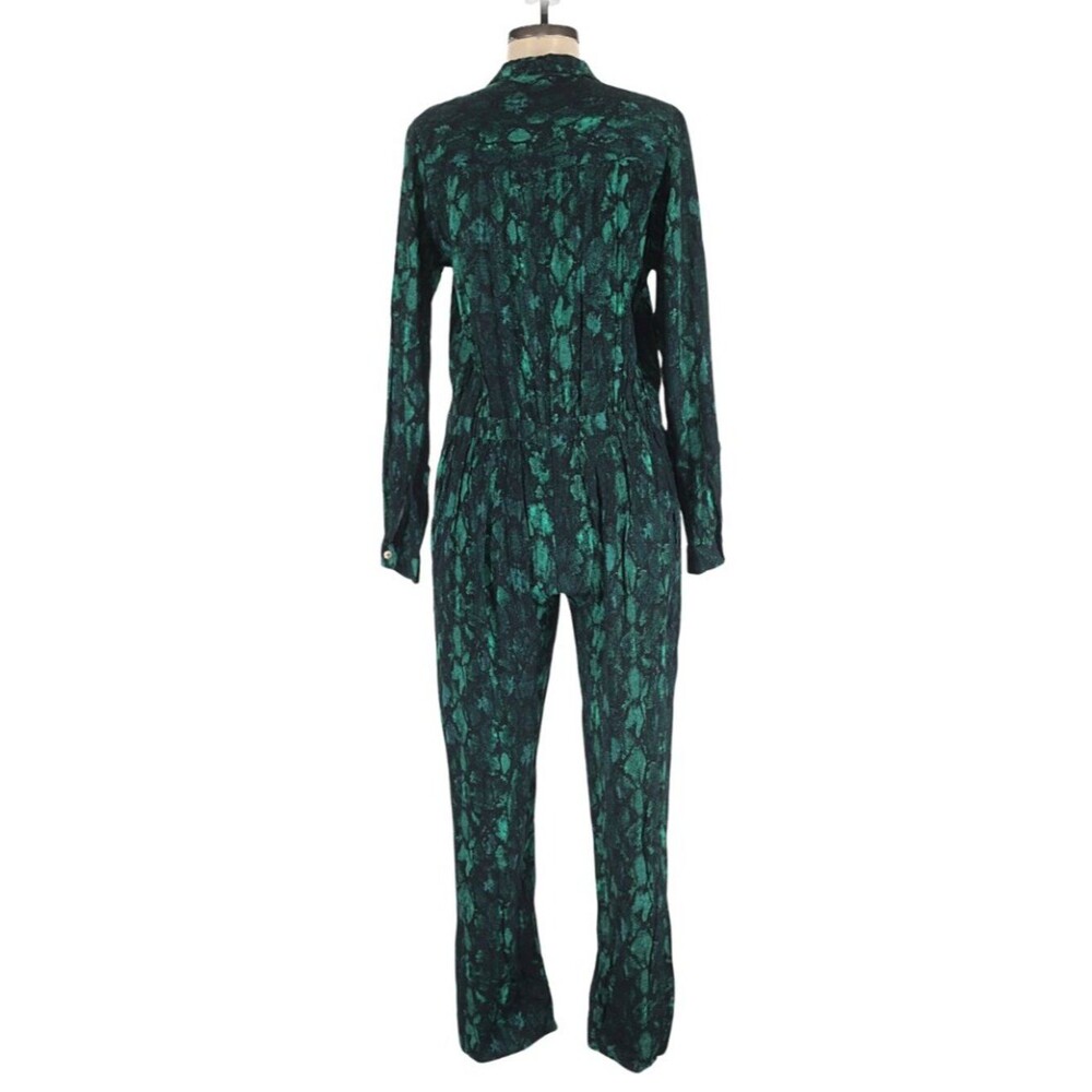 Cleobella Green and Black Lia Jumpsuit in Snake Print Pattern. Size S. - Picture 5 of 8